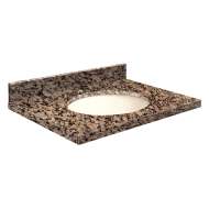 G3122-E5 Nouveau 31-in x 22-in Granite Single Bowl Vanity Top With Eased Edge, Baltic Brown