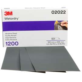 7000028330 Wetordry™ Abrasive Sheet 401Q, 02022, 1200, 5 1/2 in x 9 in, 50 sheets per carton, 5 cartons per case
