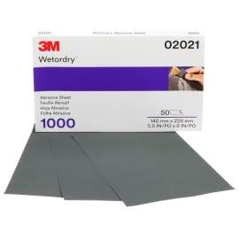 7000042501 Wetordry™ Abrasive Sheet 401Q, 02021, 1000, 5 1/2 in x 9 in, 50 sheets per carton, 5 cartons per case