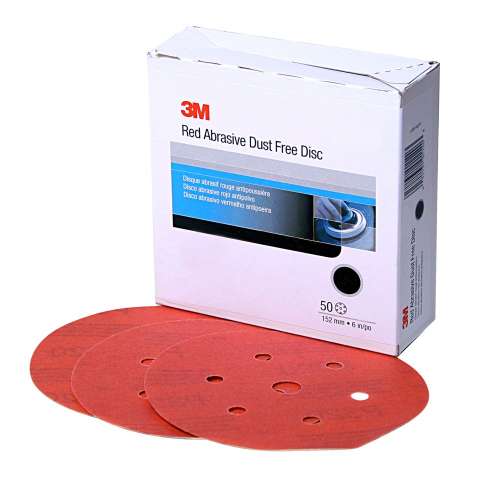 7000045452 Hookit™ Red Abrasive Disc Dust Free, 01136, 6 in, P800, 50 discs per carton, 6 cartons per case