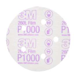 7000045653 Hookit™ Film Dust Free Disc, 01053, 5 IN X NH DIE# 500FH P1000, 100 Discs per pack, 4 packs per case