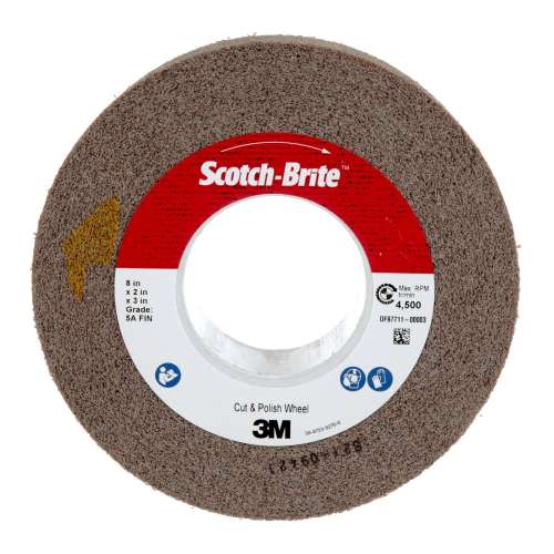 7000045993 Scotch-Brite™ Cut and Polish Wheel, CP-WL, 5A Fine, 8 in x 2 in x 3 in, 2 ea/Case