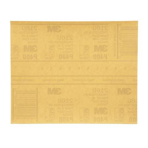 7000118278 Gold Abrasive Sheet, 02539, P400 grade, 9 in x 11 in, 50 sheets per pack, 5 packs per case