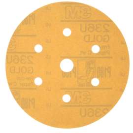 7000118771 Hookit™ Gold Disc Dust Free 236U, 01079, 6 in, P180, 100 discs per carton, 4 cartons per case