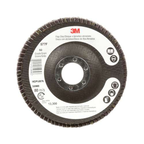 7000119471 Flap Disc 577F, 36, T29, 4-1/2 in x 7/8 in, 10 ea/Case