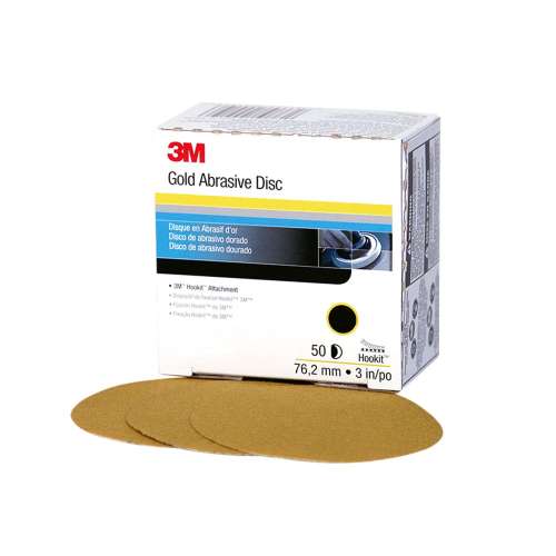 7000119710 Hookit™ Gold Disc 00912, 3 in, P500, 50 Discs/Carton, 4 Cartons/Case