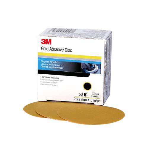 7000119712 Hookit™ Gold Disc 00916, 3 in, P220, 50 Discs/Carton, 4 Cartons/Case
