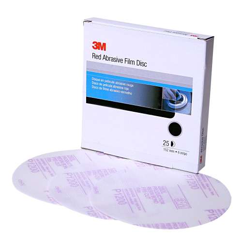 7000119776 Stikit™ Red Finishing Film Abrasive Disc 260L, 01104, 6 in, P1000, 25 discs per carton, 4 cartons per case