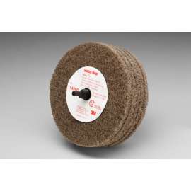7000120703 Scotch-Brite™ Roloc™+ Cut and Polish Disc D5, C5-ZR, A/O Medium, 4 in x 1-1/4 in, 10 ea/Case