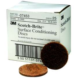 7000120821 Scotch-Brite™ Surface Conditioning Disc, SC-DH, 07453, A/O Coarse, 2 in x NH, 25/Carton, 100 ea/Case