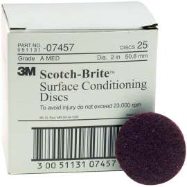 7000120822 Scotch-Brite™ Surface Conditioning Disc, SC-DH, 07457, A/O Medium, 2 in x NH, 25/Carton, 100 ea/Case