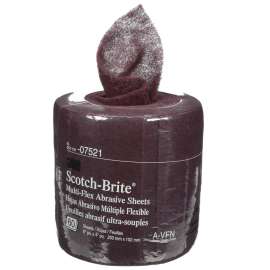 7000120922 Scotch-Brite™ Multi-Flex Sheet Roll, MX-SR, 07521, A/O Very Fine, 8 in x 20 ft, 60 Sheets/Roll, 4 Rolls/Case