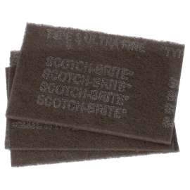 7000121089 Scotch-Brite™ Hand Pad 7448, 37448, HP-HP, SiC Ultra Fine, Gray, 9 in x 6 in, 3/Pack, 10 Packs/Case