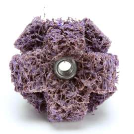 7000121119 Scotch-Brite™ Cross Buff, 1 in x 3/8 in x 2 PLY x 8-32 High Strength A MED, 25/Carton, 100 ea/Case