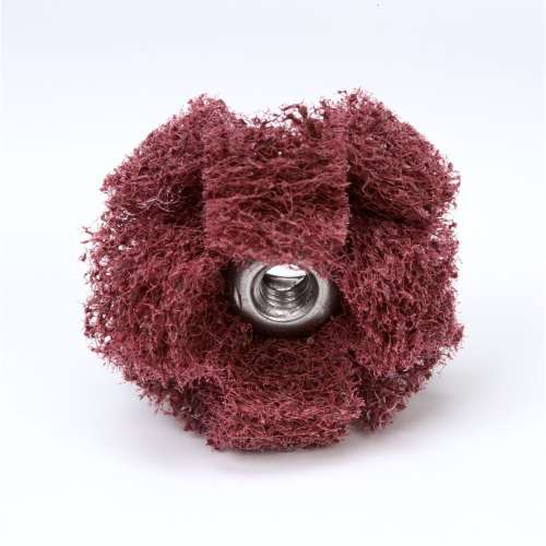 7000121124 Scotch-Brite™ Cross Buff, 1 in x 3/8 in x 2 PLY x 8-32 High Strength A VFN, 25/Carton, 100 ea/Case