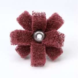 7000121147 Scotch-Brite™ Cross Buff, 1-1/2 in x 3/8 in x 2 PLY x 8-32 High Strength A VFN, 25/Carton, 100 ea/Case