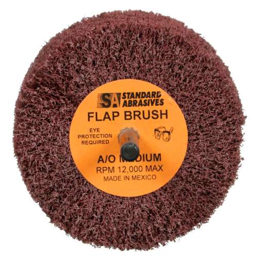 7000122218 Standard Abrasives™ Buff and Blend GP Mounted Flap Brush, 875501, Medium, 3 in x 2 in x 1/4 in, 5/Carton, 50 ea/Case