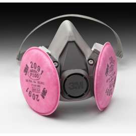7000126163 6291 Half Facepiece Respirator Assembly 6291/07002(AAD), Medium, with Particulate Filters 2091/07000(AAD), P100 24 EA/Case