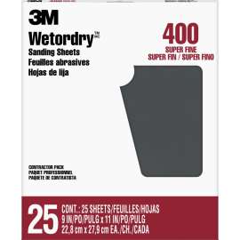 7000126424 Wetordry™ Sanding Sheets 99420NA, 9 in x 11 in, 400 grit, 25 sheets/pk, 10 pks/cs