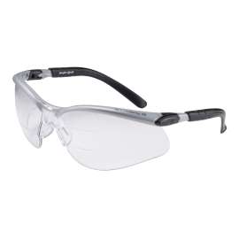 7000127662 11458-00000-20 BX Dual Reader Protective Eyewear 11458-00000-20, Clear Anti-Fog Lens, Silver/Black Frame, +2.0 Top/Bottom Diopter, 20 ea/Case