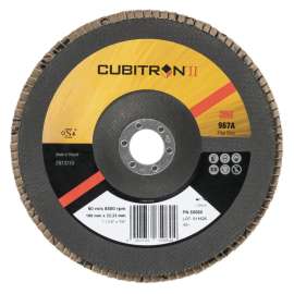 7000148196 Cubitron™ II Flap Disc 967A, 40+, T27, 5 in x 7/8 in, 10 ea/Case