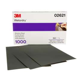7000148214 Wetordry™ Abrasive Sheet 434Q, 02621, 1000, 5 1/2 in x 9 in, 50 sheets per carton, 5 cartons per case