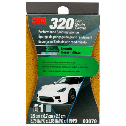 7010300638 Performance Sanding Sponge, 03070, 1 inch x 2-5/8 inch, 320 Grit, 12 per case