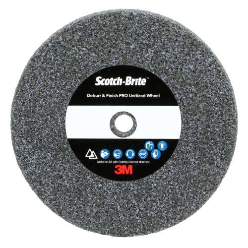 7010310029 Scotch-Brite™ Deburr & Finish Pro Unitized Wheel, DP-UW, 4C Medium+, 3 in x 1/2 in x 1/4 in, 20 ea/Case