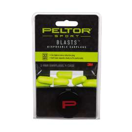 7010312971 97080-10C Peltor™ Sport Blasts™ Disposable Earplugs 97080-10C, 3 Pair Pack, Neon Yellow