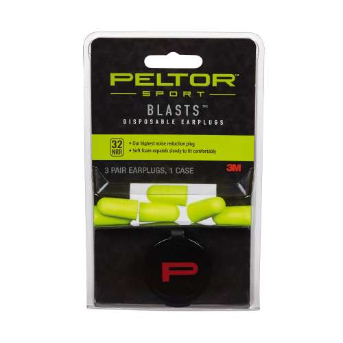 7010312971 97080-10C Peltor™ Sport Blasts™ Disposable Earplugs 97080-10C, 3 Pair Pack, Neon Yellow