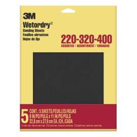 7010315806 Wetordry™ Sandpaper 9088DC-NA, 9 in x 11 in, Assorted grit, 5 sht pk