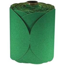 7010325448 Stikit™ Green Disc Roll, 01501, 5 in, 80, 100 discs per roll, 10 rolls per case
