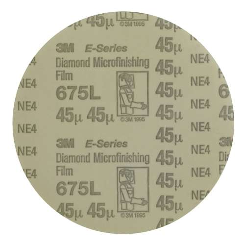 7010326037 Diamond Microfinishing Film PSA Disc 675L, 45 Mic 5MIL, Gray, 5 in x NH, Die 500X