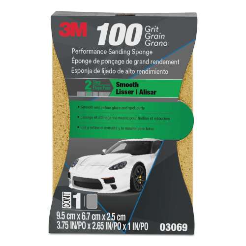 7010328055 Performance Sanding Sponge, 03069, 1 inch x 2-5/8 inch, 100 Grit, 12 per case