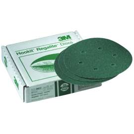 7010328085 Green Corps™ Hookit™ Disc Dust Free, 00616, 6 in, 36 grade, 25 discs per carton, 5 cartons per case
