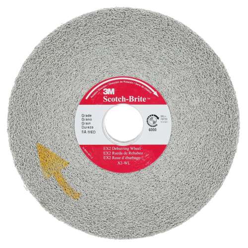 7010329450 Scotch-Brite™ EX2 Deburring Wheel, X2-WL, 8A Medium, 8 in x 1/2 in x 3 in, 4 ea/Case