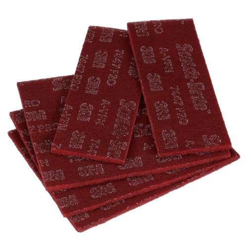7010329861 Scotch-Brite™ 7447 Pro Sheet Pad, PO-SH, A/O Very Fine, Maroon, 3-2/3 in x 9 in, 100 ea/Case