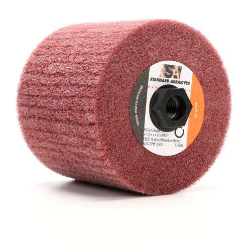 7010331421 Standard Abrasives™ MD Mini-Brush 875703, 4-1/2 in x 4 in x 5/8-11 FB039 20-71 A MED Medium Density, 1 ea/Case