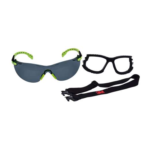 7010341346 S1202SGAF-KT Solus 1000-Series S1202SGAF-KT Foam Strap, Green/Black, Grey Scotchgard Anti-fog Lens, 20 EA/Case