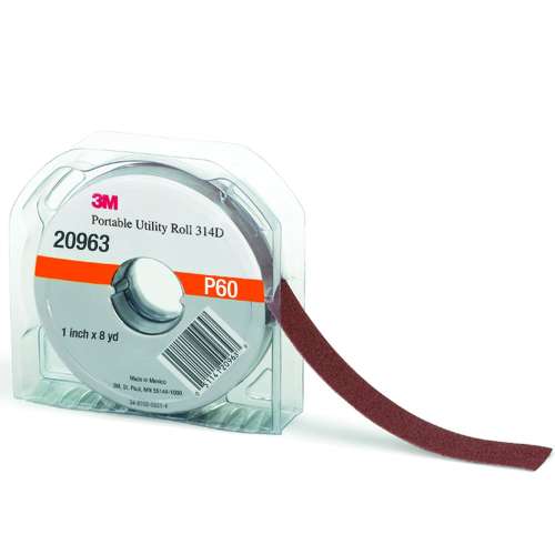 7010360119 Portable Utility Cloth Roll 314D, P60 X-weight, 1 in x 8 yd, 5 ea/Case