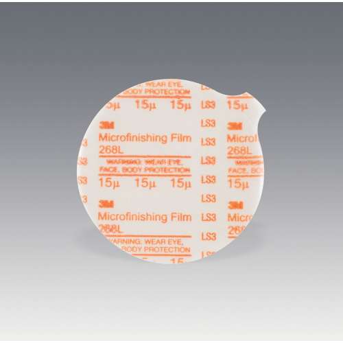 7010360421 Microfinishing PSA Film Disc 268L, 15 Mic 3MIL, Type D, 12 in x NH, Die 1200B, 25/Bag, 100 ea/Case