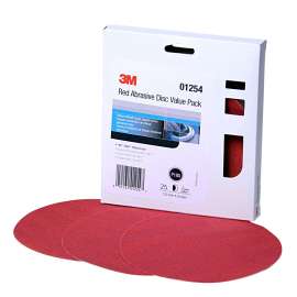 7010362822 Red Abrasive Stikit™ Disc Value Pack, 01254, 6 in, P180 grade, 25 discs per carton, 4 cartons per case