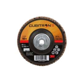 7010363293 Cubitron™ II Flap Disc 967A, 60+, T29 Quick Change, 4 in x 3/8"-24, 10 ea/Case