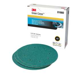 7010363759 Green Corps™ Stikit™ Production Disc Dust Free, 01660, 8 in, 40, 50 discs per carton, 5 cartons per case