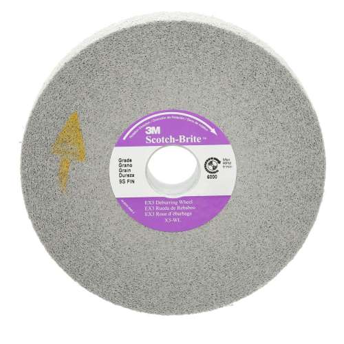7010366679 Scotch-Brite™ EX3 Deburring Wheel, 12 in x 1/2 in x 5 in 8S FIN, 2 ea/Case, SPR 22944A