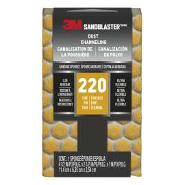 7010376634 SandBlaster™ DUST CHANNELING Sanding Sponge, 20907-220-UFS ,220 grit, 4 1/2 in x 2 1/2 x 1 in, 1/pk