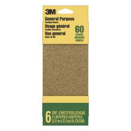 7010383478 General Purpose Sanding Sheets 9017NA-CC, 3 2/3 in x 9 in, Coarse, 6/pk, 20 pks/cs
