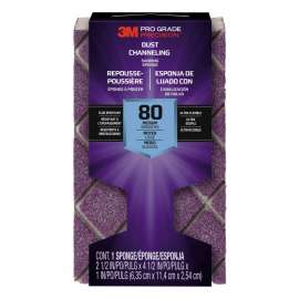 7010408875 Pro Grade Precision™ Dust Channeling Block Sanding Sponge 80 grit Medium, 2501TRI-80M-CH, 4.5 x 2.5 x 1in, 12/cs
