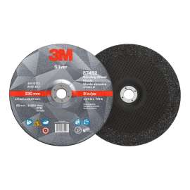 7010410647 Silver Depressed Center Grinding Wheel, 87452, T27, 9 in x 1/4 in x 7/8 in, 10/Carton, 20 ea/Case