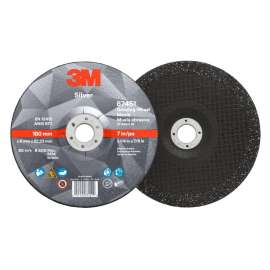 7010412151 Silver Depressed Center Grinding Wheel, 87451, T27, 7 in x 1/4 in x 7/8 in, 10/Carton, 20 ea/Case